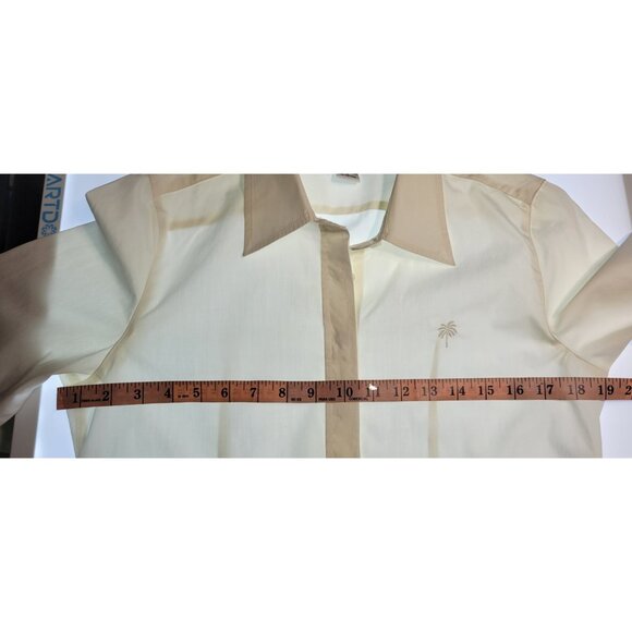 Lilly Pulitzer Women’s Beige Button Up Shirt Size 8 Long Sleeve 100% Cotton Blou - Picture 4 of 9